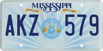 MS license plate AKZ579