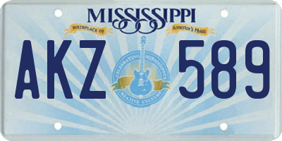 MS license plate AKZ589