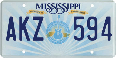 MS license plate AKZ594