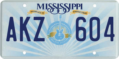 MS license plate AKZ604