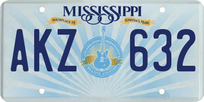 MS license plate AKZ632