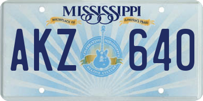 MS license plate AKZ640