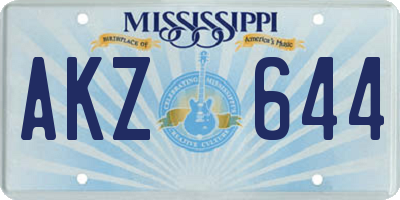 MS license plate AKZ644