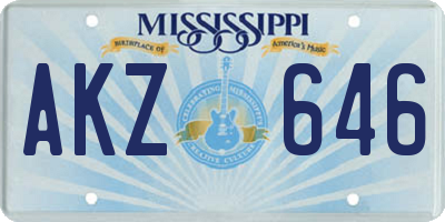 MS license plate AKZ646
