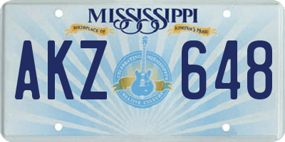 MS license plate AKZ648