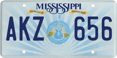 MS license plate AKZ656