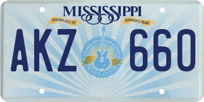 MS license plate AKZ660