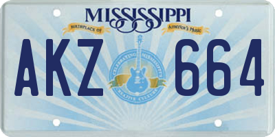 MS license plate AKZ664