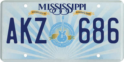 MS license plate AKZ686