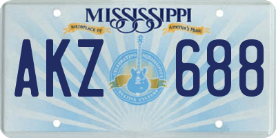 MS license plate AKZ688