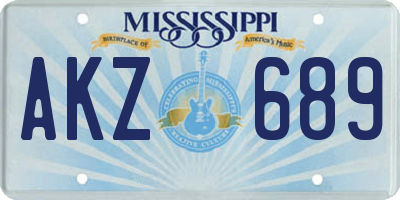 MS license plate AKZ689
