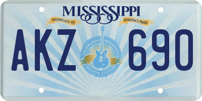 MS license plate AKZ690