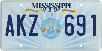 MS license plate AKZ691
