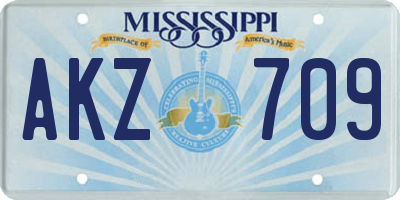 MS license plate AKZ709