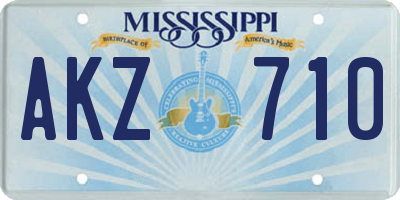 MS license plate AKZ710