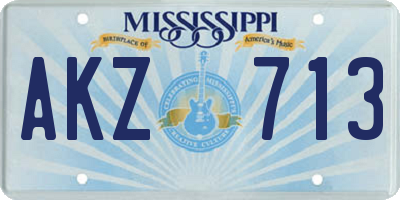 MS license plate AKZ713