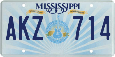 MS license plate AKZ714