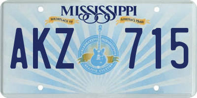 MS license plate AKZ715