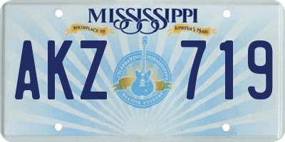 MS license plate AKZ719