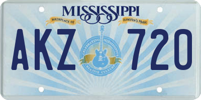 MS license plate AKZ720