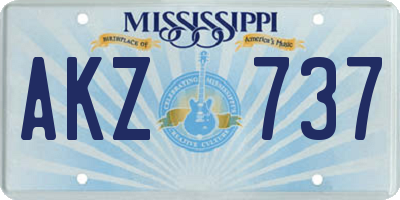 MS license plate AKZ737