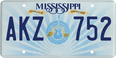 MS license plate AKZ752