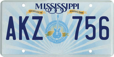 MS license plate AKZ756