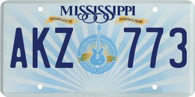 MS license plate AKZ773