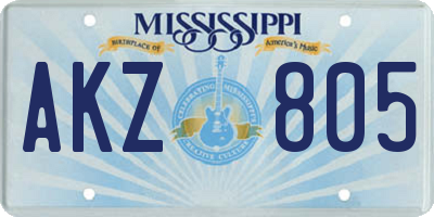MS license plate AKZ805