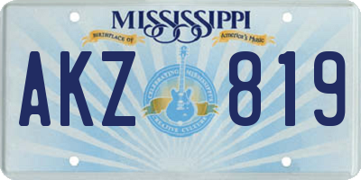 MS license plate AKZ819