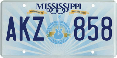 MS license plate AKZ858