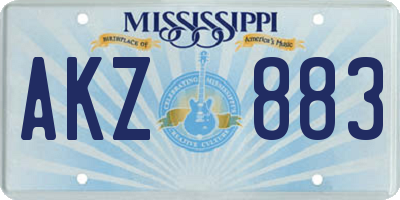 MS license plate AKZ883