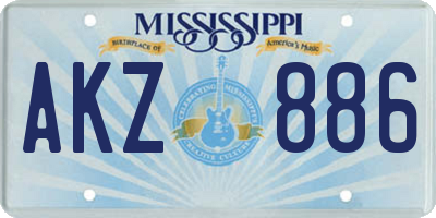 MS license plate AKZ886