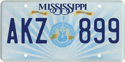 MS license plate AKZ899