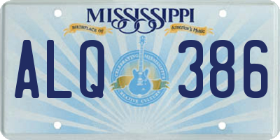 MS license plate ALQ386