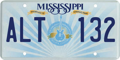 MS license plate ALT132