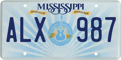 MS license plate ALX987