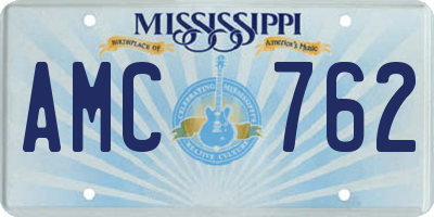 MS license plate AMC762