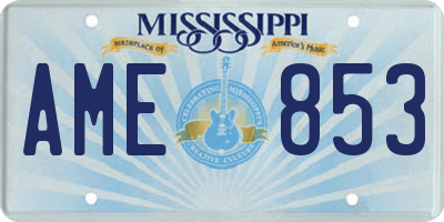 MS license plate AME853