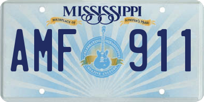 MS license plate AMF911