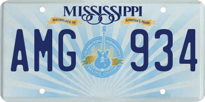 MS license plate AMG934