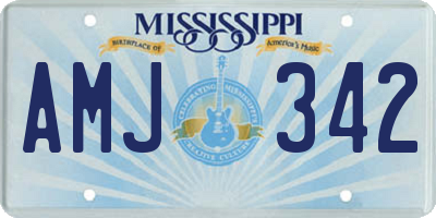 MS license plate AMJ342