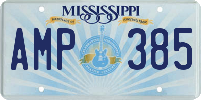 MS license plate AMP385