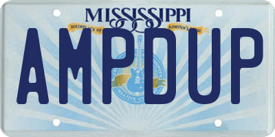 MS license plate AMPDUP