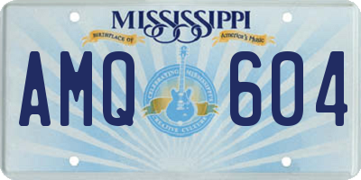 MS license plate AMQ604