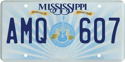 MS license plate AMQ607
