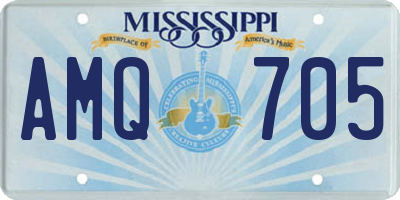 MS license plate AMQ705