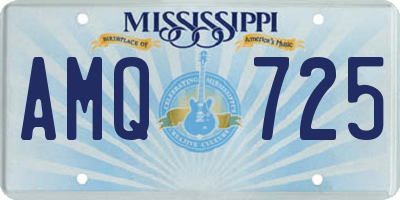 MS license plate AMQ725