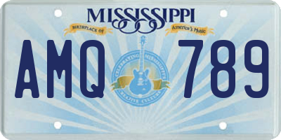 MS license plate AMQ789