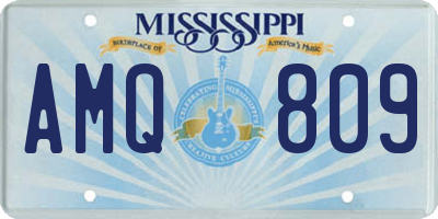 MS license plate AMQ809